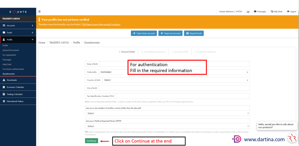 registration broker errante 4 استعراض وسیط IFC Markets